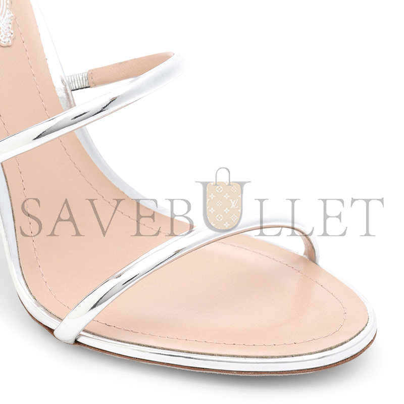 RENÉ CAOVILLA CLEO METALLIC SILVER SANDAL 105 C12351